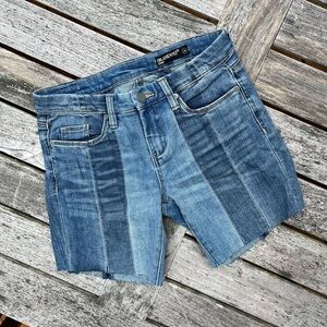 Patchwork Denim mid/low rise Jean Shorts